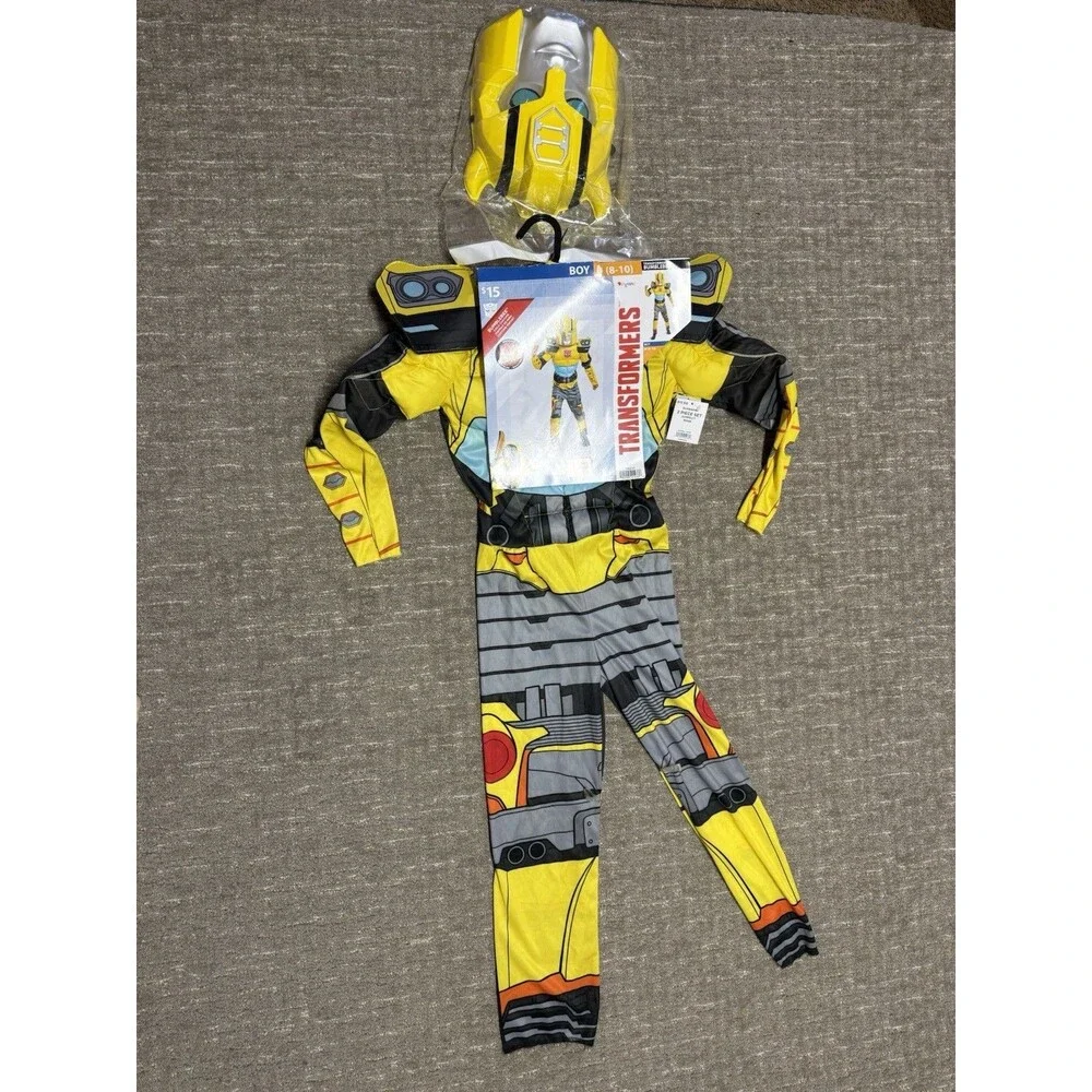 NWT Transformers Bumblebee Halloween Costume Boys Size M Medium 8 - 10